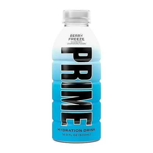 PRIME Hydration IShowSpeed Special Edition | Sports Drinks | Electrolyte Enhanced for Ultimate Hydration | 250mg BCAAs | B Vitamins | Antioxidants | 2g Of Sugar | 16.9 Fluid Ounce | 12 Pack (16.9 fl oz (Pack of 12), Blue Freeze)