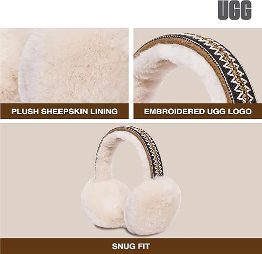 UGG EARMUFF UGG Women's Sheepskin Tasman Earmuff, Chestnut, One Size