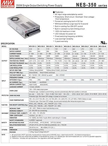 Mean Well NES-350-12 12V 350 Watt Ul Switching Power Supply 110-240 Volt