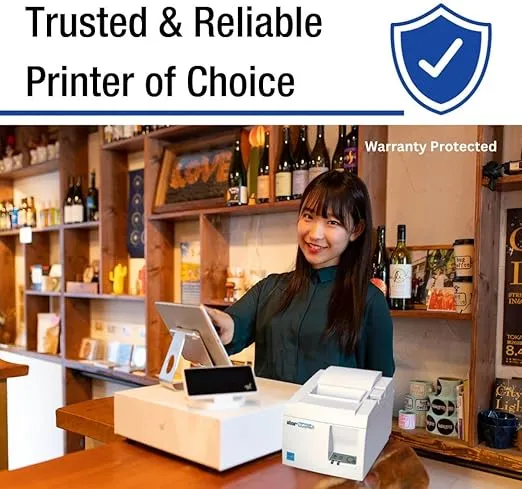 Star Micronics TSP143IIIW Wi-Fi (WLAN) Thermal Receipt Printer with Wireless Access Point, WPS, Cutter, and Internal Power Supply - Gray