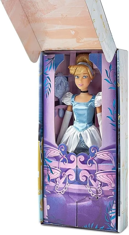 Disney Store Official Princess Classic Doll (Cinderella), 11 Inches, Includes Brush with Molded Details, Fully Posable Toy in Classic Outfit Princess Toys for Girls