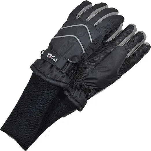 SnowStoppers Kid's Waterproof Long Cuff Winter Gloves