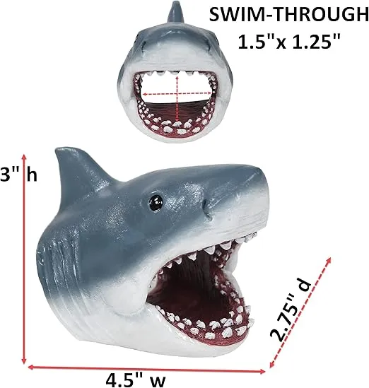 Penn-Plax Jaws Officially Licensed Aquarium Decoration – Shark Swim-Through – Safe for Freshwater and Saltwater Fish Tanks – Small