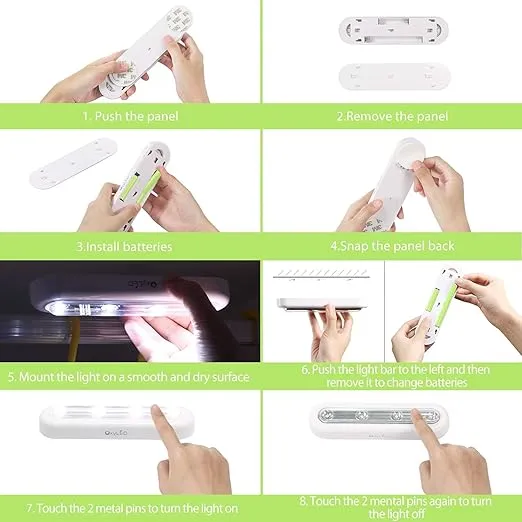 OxyLED Tap Closet Lights, One Touch Light, Stick-on Anywhere 4-Led Touch Tap Light, Cordless Touch Sensor LED Night Light, Battery Operated Under Cabinet Light Stair Safe Light, 140° Rotation, 3 Pack