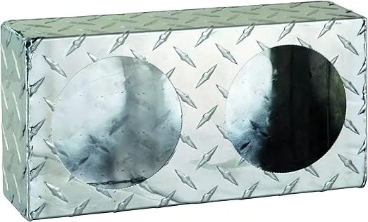 Buyers Products LB6123ALDT Dual Round Light Box, Diamond Tread Aluminum