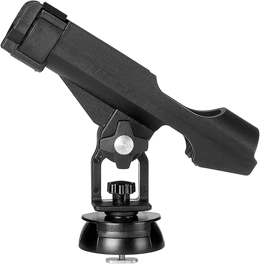 kemimoto Kayak Fishing Rod Holder, Fishing Boat Rods Holder with T-Shaped Screw Mounted on The Rail or Kayak, Canoe, Fishing Boat, 360° Adjustable Kayak Fishing Pole Holder, Kayak Fishing Accessories