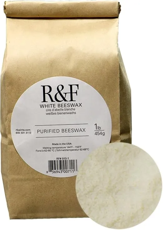 R&F Handmade Paints Encaustic White Beeswax, 1-Pound