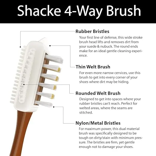 Shacke Suede & Nubuck 4-Way Leather Brush Cleaner