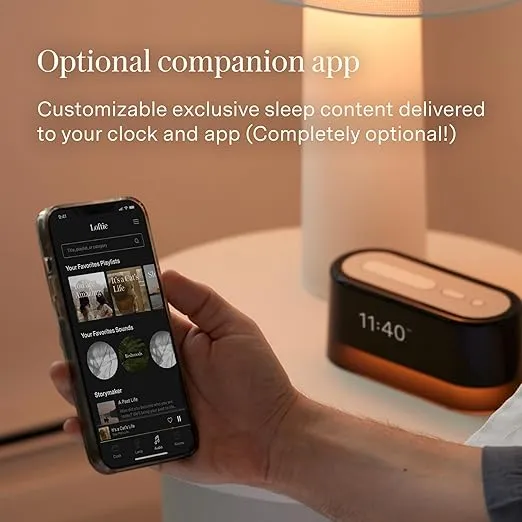 Loftie Smart Alarm Clocks for Bedrooms - Sound Machine Smart Alarm Clock w/Light, Bluetooth Speaker, White Noise, Nature Sound, Nightlight, Blackout Mode - Smart Clock Gift Idea (Rust Top)