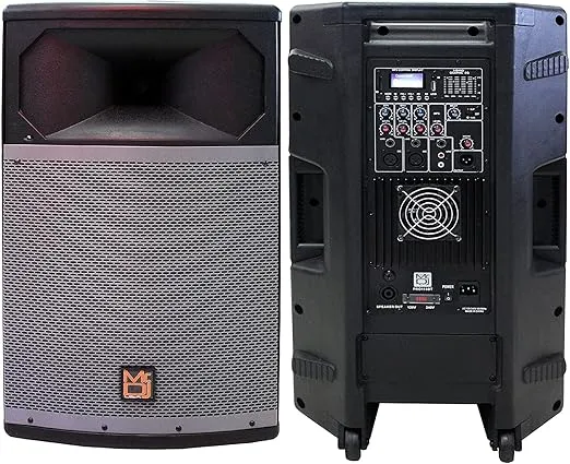 Mr. Dj PRO115BT 2-Way 15" Portable Active Full Range Speaker, 4500 Watts P.M.P.O