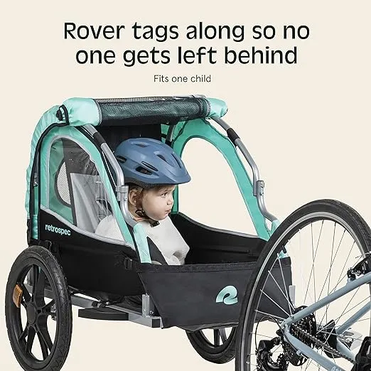 Single & Double Passenger Children’s Foldable/Collapsible Tow Behind Bike Trailer with 16" Wheels, Safety Reflectors & Rear Storage Compartment