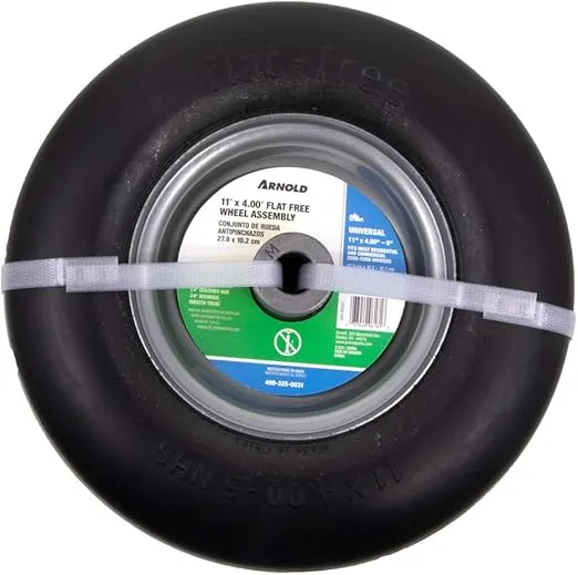 Arnold 11" x 4" Universal Replacement Flat-Free Tire for Zero-Turn Mowers, Black
