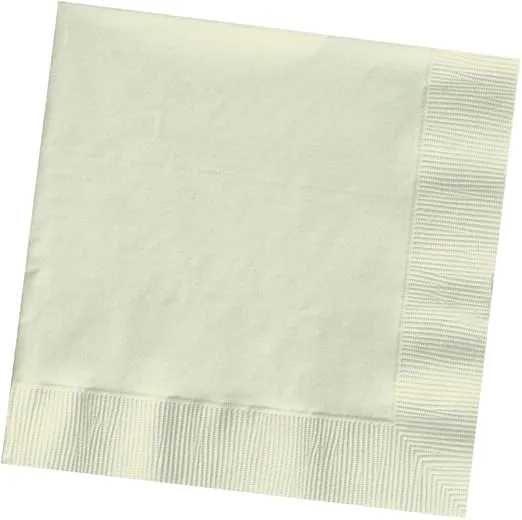 Creative Converting Touch of Color 2-Ply 50 Count Paper Lunch Napkins, Ivory