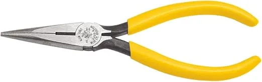 Klein Tools D203-6 Long Nose Side-Cutter Pliers, Induction-Hardened Cutting Knives and Curved Handles, 6-Inch