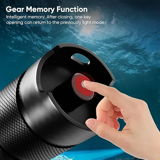 5500LM Scuba Diving Flashlight with Rechargeable Dive Light Scuba Diving Underwater Flashlight 328ft IPX8 Waterproof 4 Modes Scuba Dive Light with Charger for Submarine Deep Sea Snorkeling