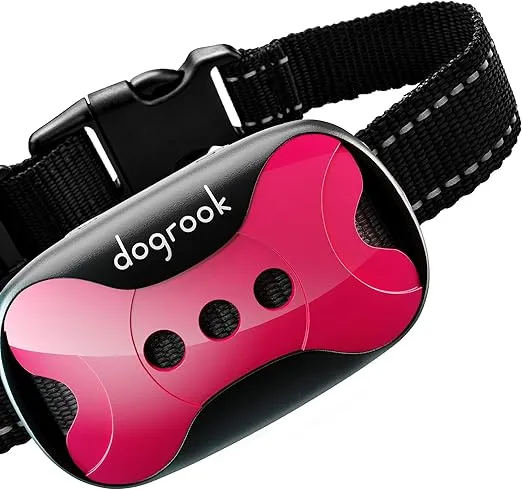 DogRook Rechargeable Dog Bark Collar - Humane No Shock Barking Collar with Vibration & Beep, No Remote - No Bark Vibration Collars for Small Dogs, Medium & Large - Stop Barking Dog Collar - 8-110 lbs
