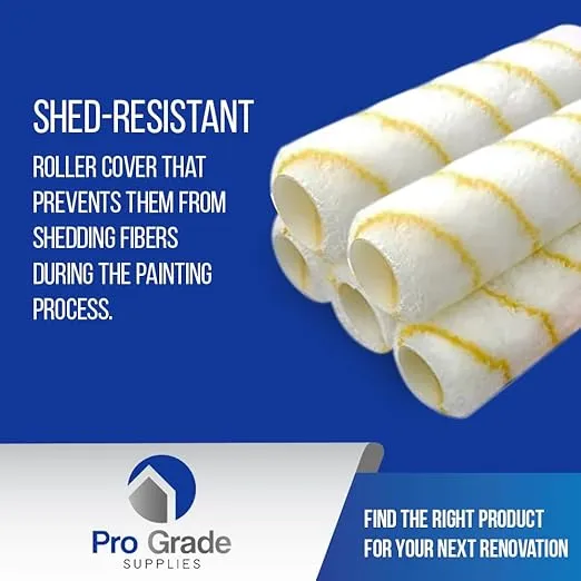 Pro Grade - Paint Roller Covers - 1/2 X 9 Inch Microfiber 5 Pack