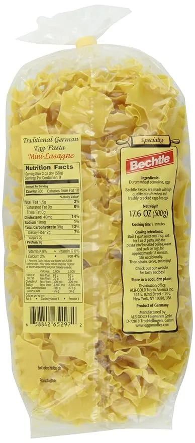 Bechtle Mini-Lasagne Traditional German Egg Noodles, 17.6 Ounce