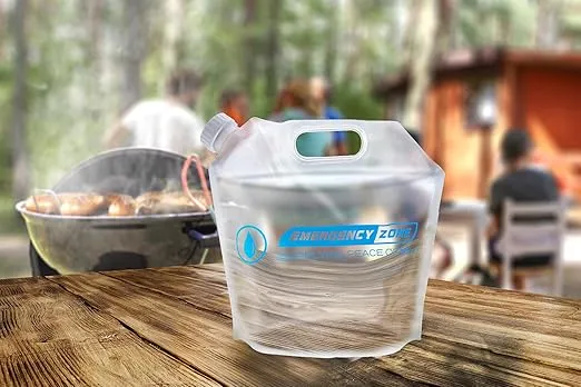 4 Liter/1-Gal Water Pouch for Emergency Water/Food Storage, Camping, and Hurricane Supplies for Home | Compact Collapsible Water Container