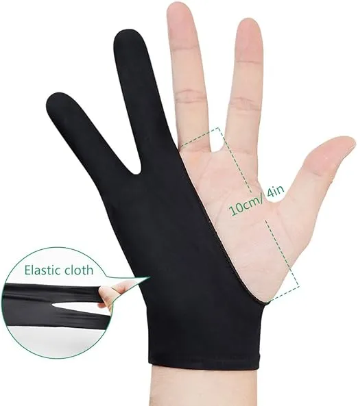 Parblo PR-01 Two-Finger Artist Glove for Graphics Drawing Tablet,Digital Drawing Glove for Right Hand and Left Hand,One Size