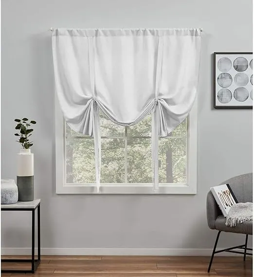 Exclusive Home Loha Light Filtering Rod Pocket Tie Up Shade, 54"x63", Winter