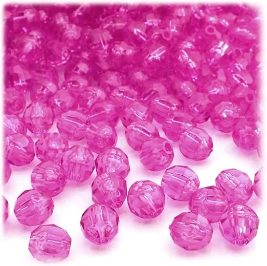 The Crafts Outlet 1,000pc Faceted Plastic Transparent Beads Round 8mm Royal Blue Beads