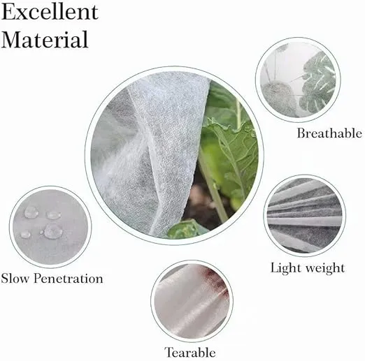 Agfabric Plant Covers Freeze Protection 1.2oz 72"x72" Shrub Cover,Winter Tree Cover for Season Extension&Frost Protection,White