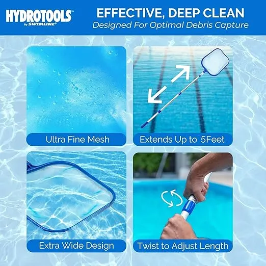 Swimline Leaf Skimmer with 48" Adjustable Aluminum Telescopic Pole