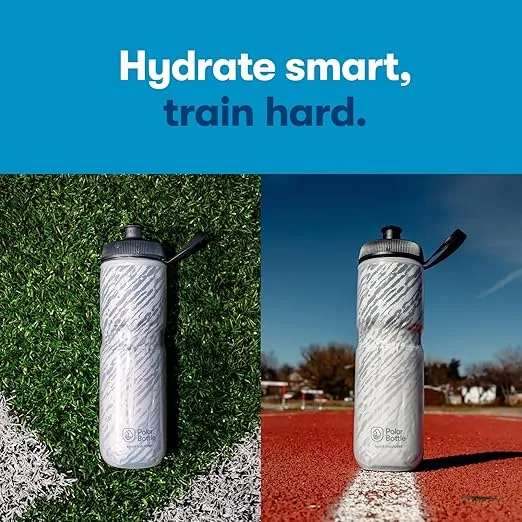 Polar Bottle – Sport Insulated 20oz Nimbus, Seaside Blue & Yellow – Leak Proof Water Bottles Keep Water Cooler 2x Longer than a Regular Reusable Water Bottle