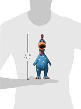 Multipet's 11.5-Inch Latex Polka Dot Globken Chicken Dog Toy, Assorted Color - 1 Count