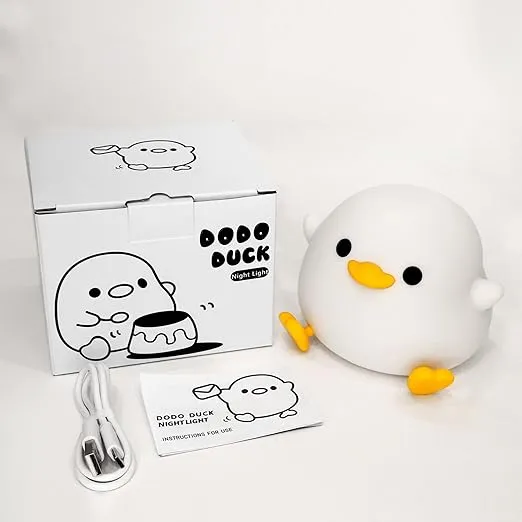 Lampeez Night Light for Kids, Cute Duck Baby Nursery Lamp LED Light Timer Setting Dimming Table Lamp Bedside USB Charging Nursing/Breastfeeding Safety ABS + Silicon Birth Celebration