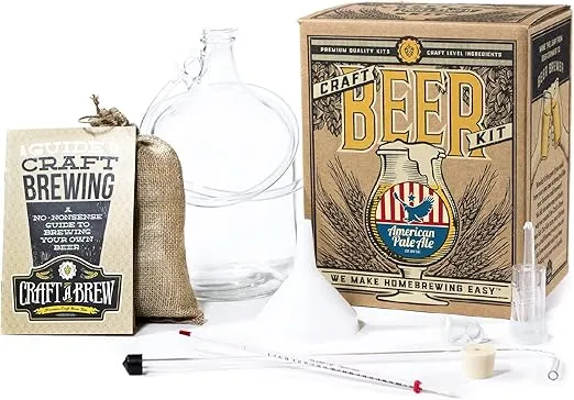 Craft A Brew - American Pale Ale - Beer Making Kit - Make Your Own Craft Beer - Complete Equipment and Supplies - Starter Home Brewing Kit - 1 Gallon