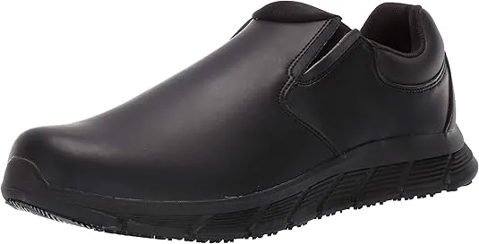 Shoes for Crews Cater II, Men's Non Slip, Slip On Black Shoes for Men, Water Resistant Work Shoes & Restaurant or Food Service Sneakers - Med Comfortable Slip Resistant Shoes, Safety Footwear