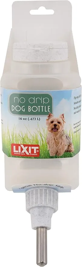 Lixit Top Fill NO-Drip Water Bottles for Dogs. (16 FL Oz (Pack of 1), White)