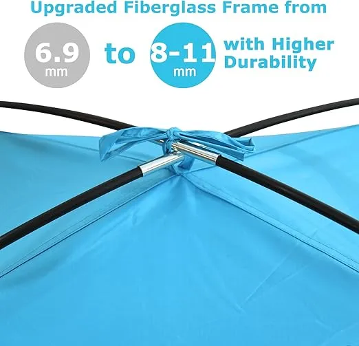 COMMOUDS Beach Tent Sun Shade for 3/4-5/6-7/8-10 Person, UPF 50+ Beach Sun Shelter Canopy Tent, Lightweight, Easy Set Up and Carry