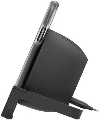 Belkin Quick Charge Wireless Charger + Bluetooth Speaker - Qi-Certified Charger Stand for iPhone, Samsung Galaxy & More - Charge While Listening to Music, Streaming Videos, & Video Calling - Black
