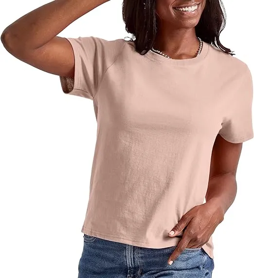 Hanes Women's Essentials T-Shirt, Cotton Crewneck Tee, Classic Fit T-Shirt For Women