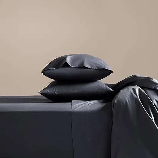 Brooklinen Luxury Sateen Pillowcases - Set of 2, King Size in Slate Grey - 100% Long Staple Cotton with Envelope Closure