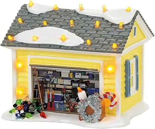 Department 56 Snow Village National Lampoon Christmas Vacation the Griswold Holiday Garage Lit Building, Multicolor, 4.06 Inch, Multicolor