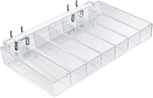 Azar Displays 225567 10" W x 1.5" H x 7.5" D 7-Compartment Nail Polish Tray (2 Pack)