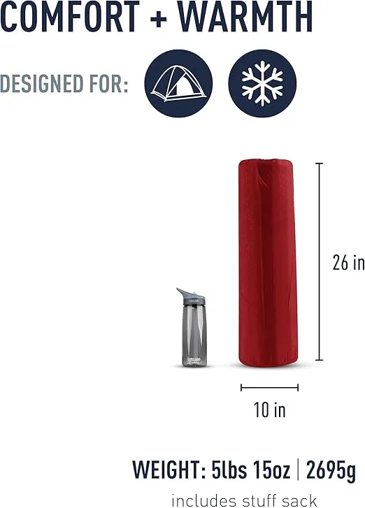 Sea to Summit Comfort Plus Self-Inflating Foam 2-Person Camping Mattress, Crimson Red