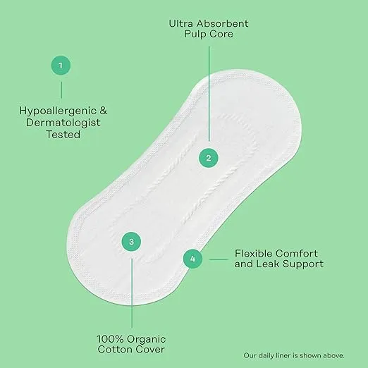 The Honey Pot Company - Panty Liners for Women - Non-Herbal Everyday Liners - Organic Cotton Cover & Ultra-Absorbent Pulp Core - Sanitary Pads for Women - Feminine Care - FSA & HSA Eligible - 30 ct