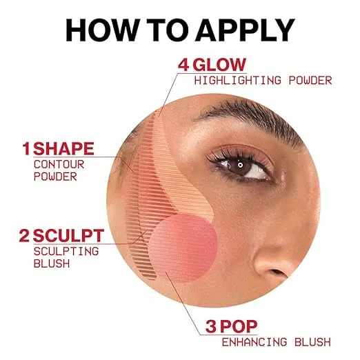 Smashbox Halo Sculpt + Glow Face Palette | Vitamin E, Long Lasting, Contour + Highlighter, 0.55 oz.