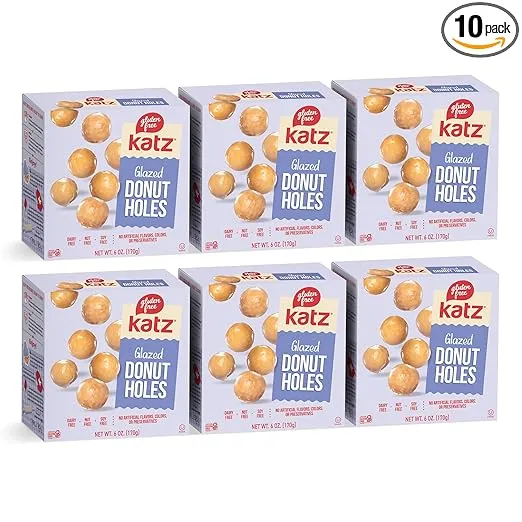 Katz Gluten Free Glazed Donut Holes | Dairy Free, Nut Free, Soy Free, Gluten Free | Kosher (6 Packs, 6 Ounce Each)