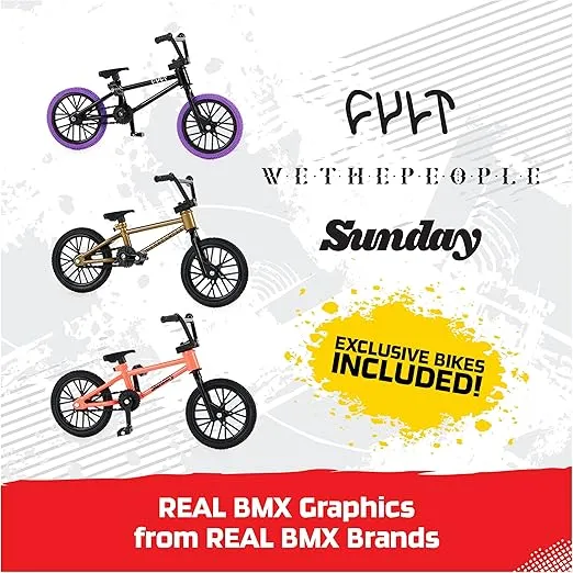 Tech Deck, BMX Finger Bike 3-Pack, Collectible and Customizable Mini BMX Bicycle Toys for Collectors, Kids Toys Ages 6 and Up (Amazon Exclusive)