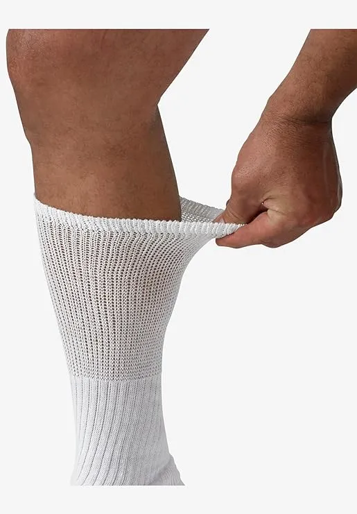 KingSize Men's Diabetic Over-The-Calf Extra Wide Socks 3-Pack
