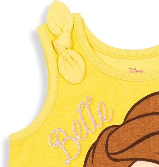 Disney Princess Moana Belle Minnie Mouse Nightmare Before Christmas Tank Top and French Terry Shorts Toddler to Big Kid