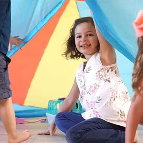 The Original Patented AirFort - Build A Fort in 30 Seconds, Inflatable Fort for Kids, Play Tent for 3-12 Years, A Playhouse Where Imagination Runs Wild, Fan not Included (Beach Ball Blue)