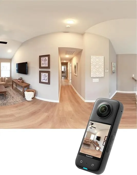 Insta360 X3 Virtual Tour Kit - 360 Virtual Tour Camera, 72MP Photo, 5.7K 360 Active HDR Video, Top Stabilization, Long-Life Replaceable Battery, Great Low Light Performance, WiFi Preview & Transfer