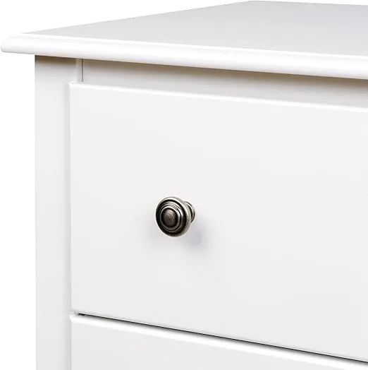 Prepac Sonoma Traditional Nightstand Side Table with 2 Drawers, Functional 2-Drawer Bedside Table 16" D x 23.25" W x 21.75" H, White, WDC-2422